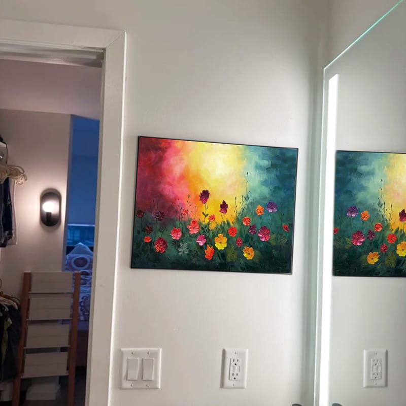 Customer photo review of Colorful Flower Textured Painting Canvas #FP027