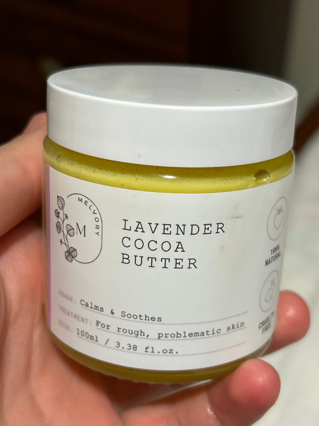 Customer photo review of Lavender Cocoa Butter