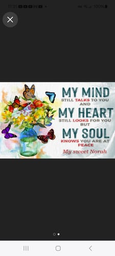 Customer photo review of My Soul Knows You Are At Peace Sign