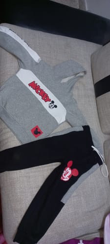 Customer photo review of Premium Quality Soft Cotton Graphic Fleece Suit For Kids