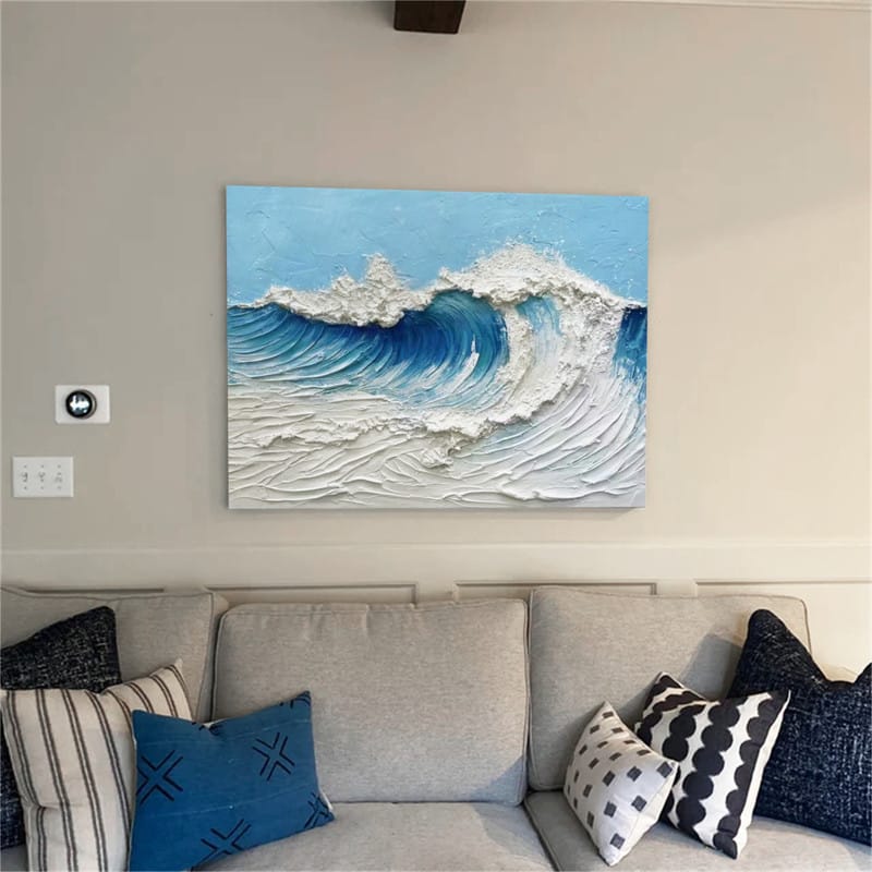 Customer photo review of Ocean And Sky Textured Painting Canvas #OS010