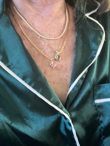 Customer photo review of 1.00ct TW Lab Grown Half Diamond Tennis Necklace in 9ct Yellow Gold