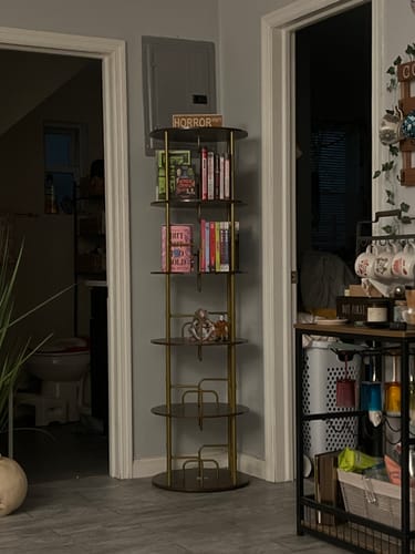 Customer photo review of Flycity 3-5 Tier Rotating Bookshelf With 360° Spinning Display