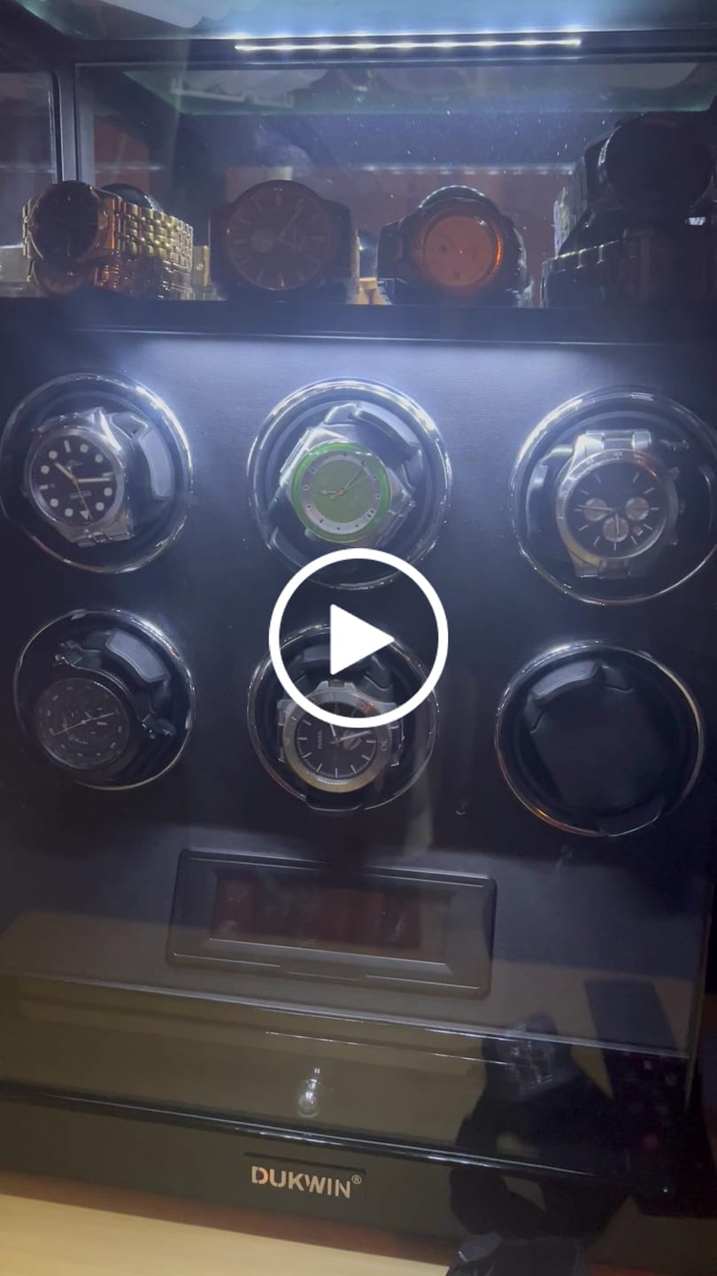 Customer video review of Fingerprint Lock 6 Watch Winders with Extra Watches Storage LCD Remote Control - Black