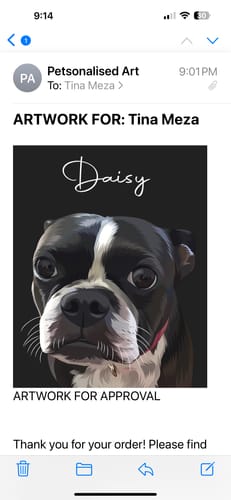 Customer photo review of Pet Art Canvas Wrap