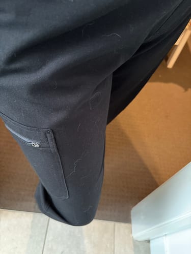 Customer photo review of Women's Skinny 11-Pocket Scrub Pants