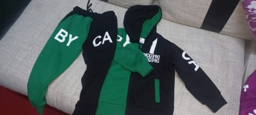 Customer photo review of Premium Quality Cut & Sew Fleece Track Suit For Kids