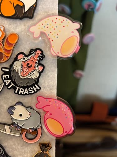 Customer photo review of Cute Sea Cookie Acrylic Pins 1.5in