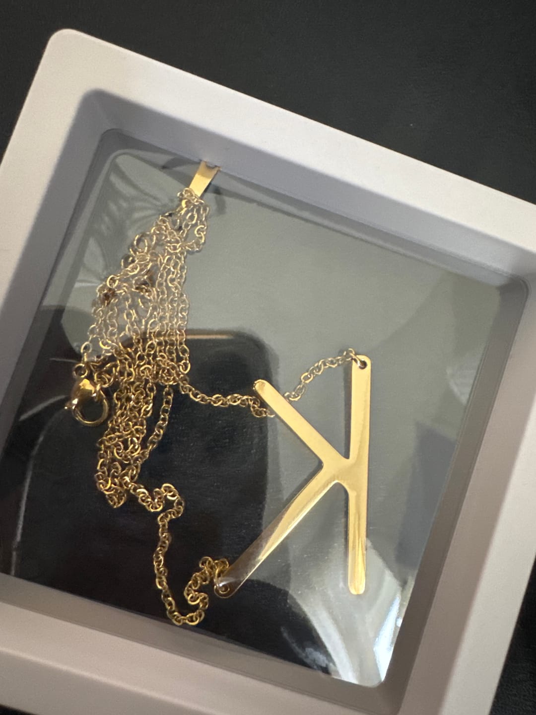 Customer photo review of Large Letter Necklace