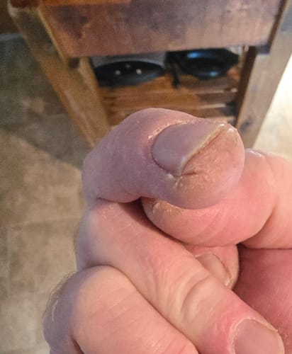 Customer photo review of Palm Polish All Natural Hand Salve (50 Grams)