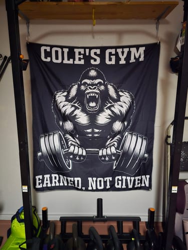 Customer photo review of Personalized Gym Flag Gorilla Beast Mode 11343