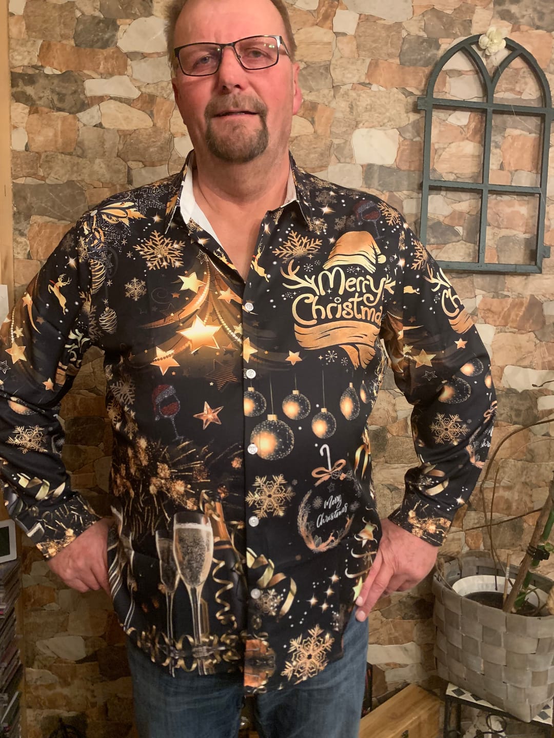 Customer photo review of Herren Langarmhemd mit Weihnachtsaufdruck