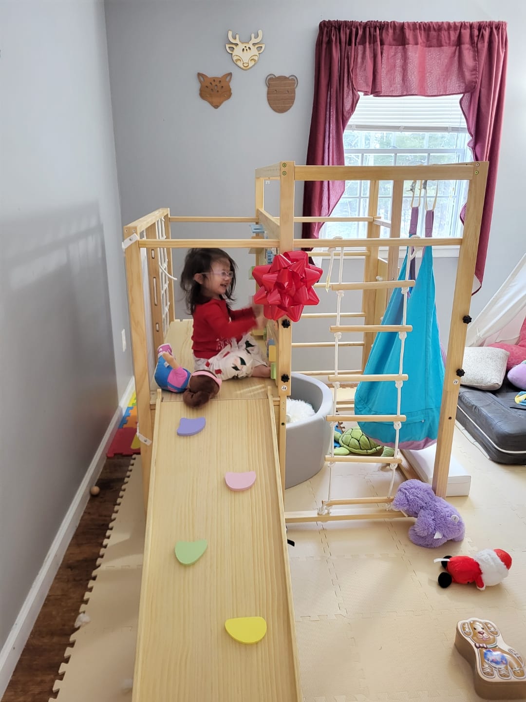 Customer photo review of Alpine Adventure Indoor Play Gym – Climber, Slide & Kids Activity Set