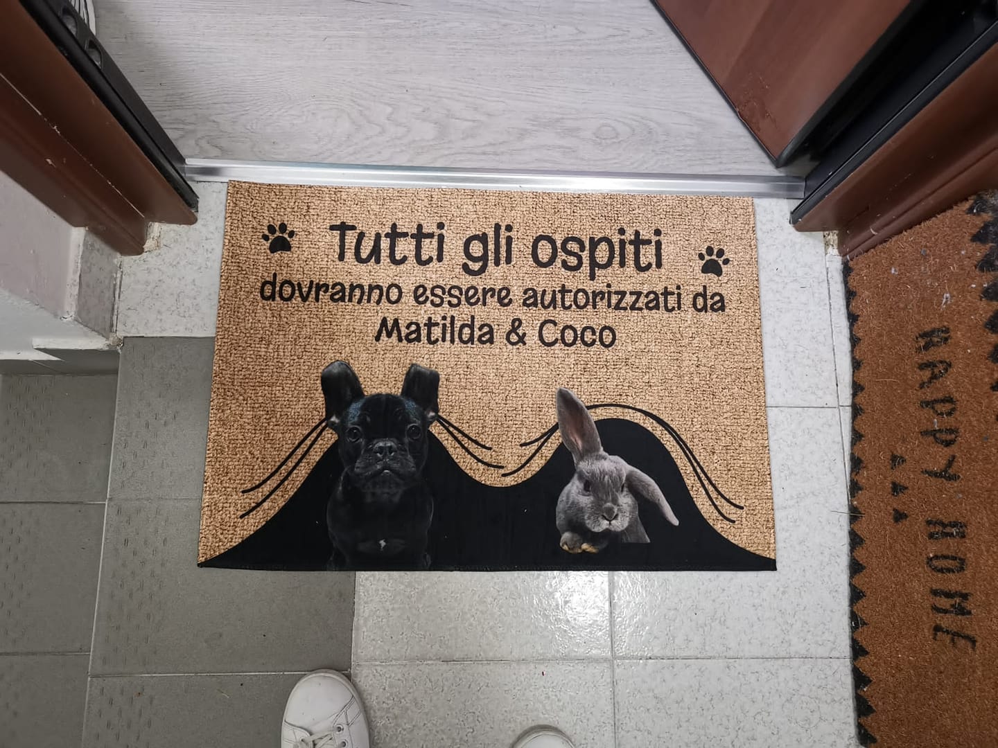 Customer photo review of Ospiti autorizzati - Zerbino personalizzato