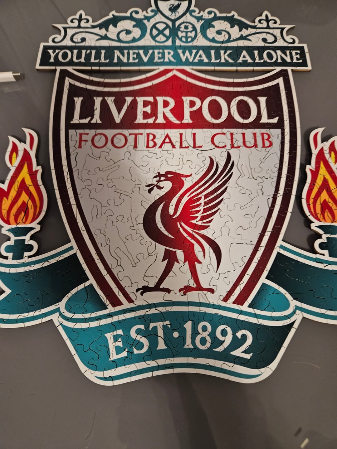 Customer photo review of Liverpool FC® Crest - Wooden Puzzle