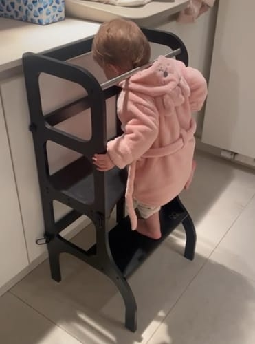 Customer photo review of STEP'n'SIT® • Helper Tower - Table • Convertible 2-in-1