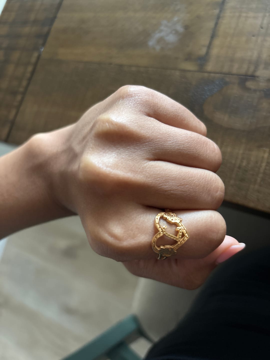 Customer photo review of Heart Initial Ring