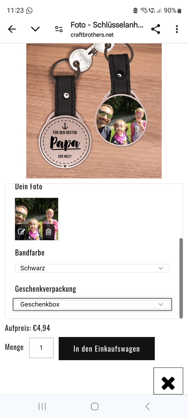 Customer photo review of Foto - Schlüsselanhänger - Für den besten Papa!