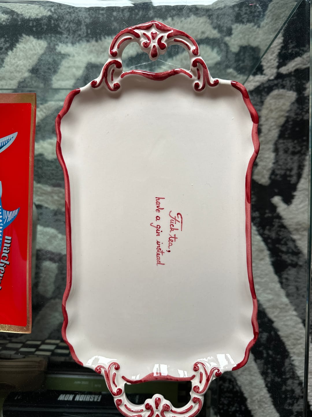 Customer photo review of "Fuck Tea, have a gin instead" tray