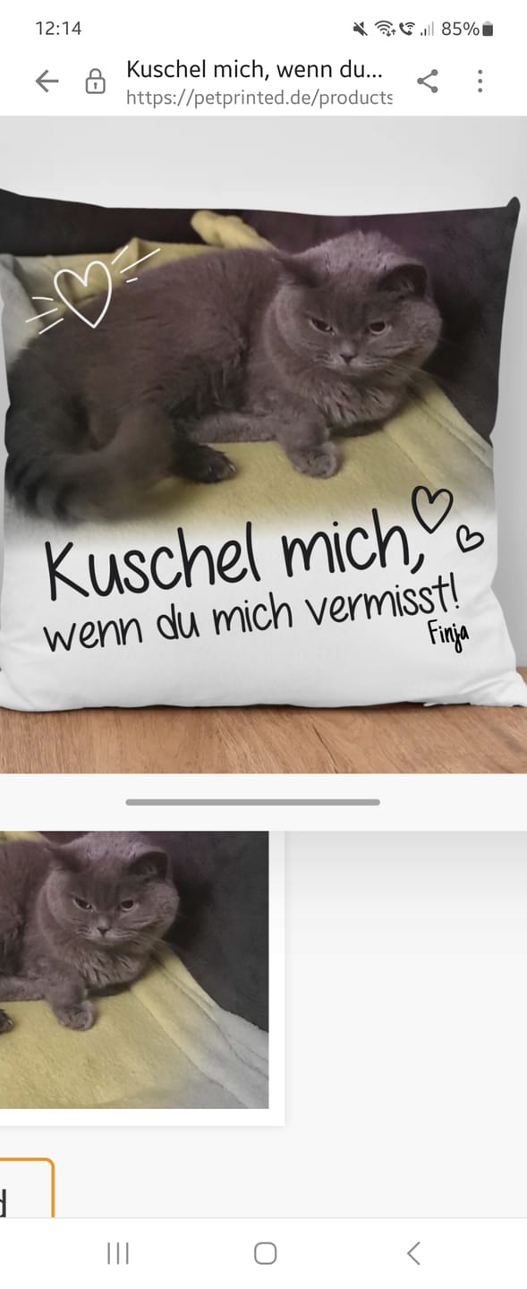 Customer photo review of Kuschel mich, wenn du mich vermisst - Individuelles Kissen