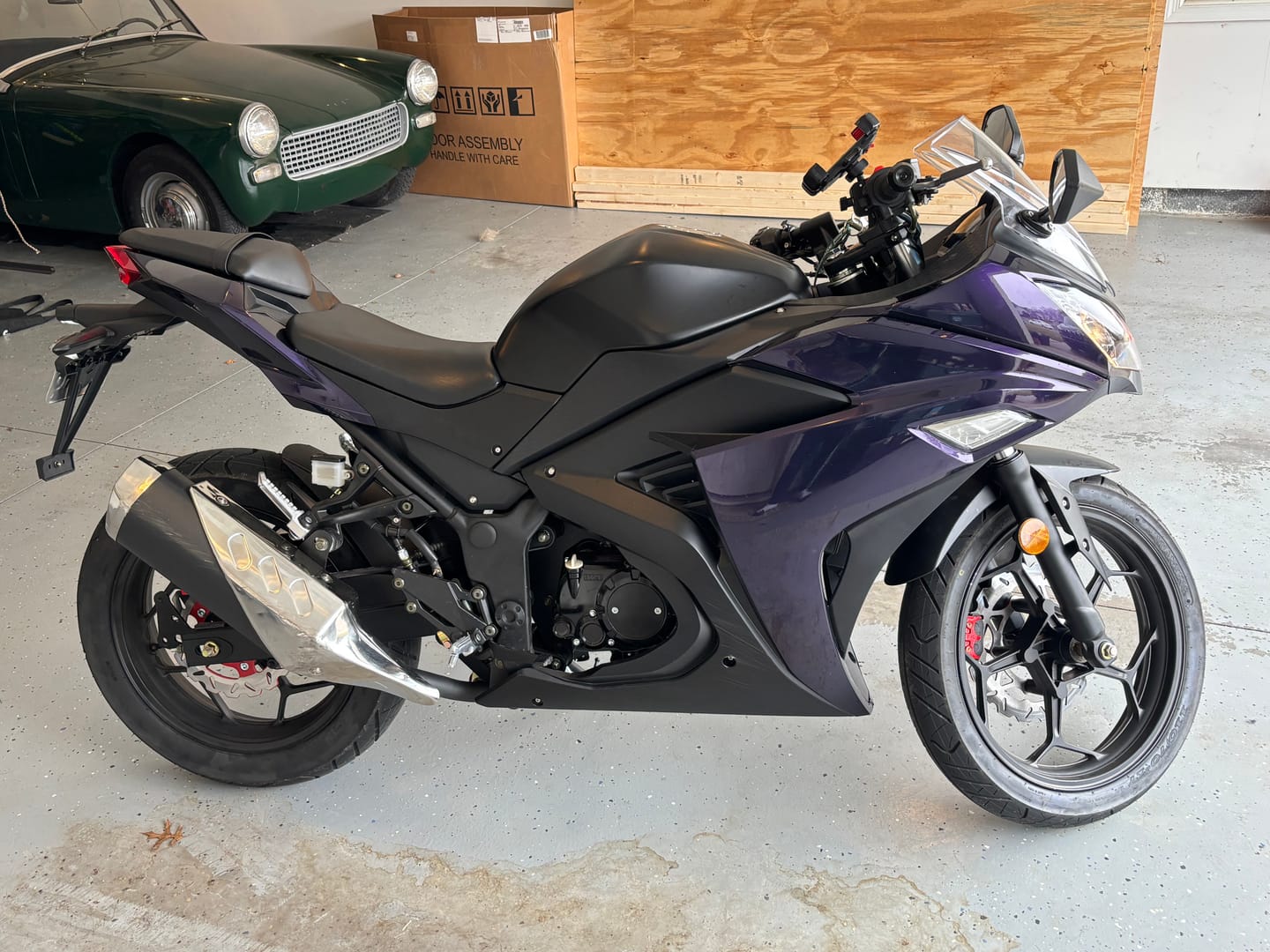 Customer photo review of Glossy Metallic Midnight Purple Vinyl Wrap