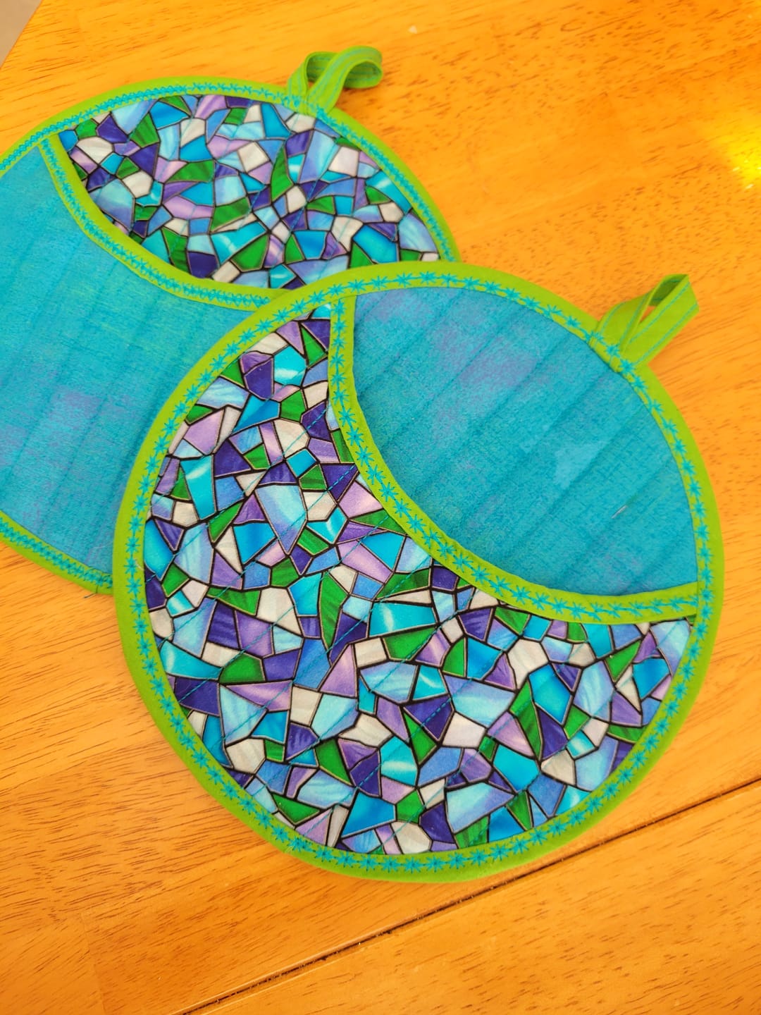 Customer photo review of Quilted Potholder Parade Sewing Pattern with Holiday Version | Digital PDF