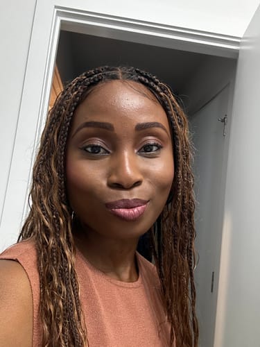 Customer photo review of 24" HD Full Lace Lightweight Human Hair Curls Boho Box Braided Wig