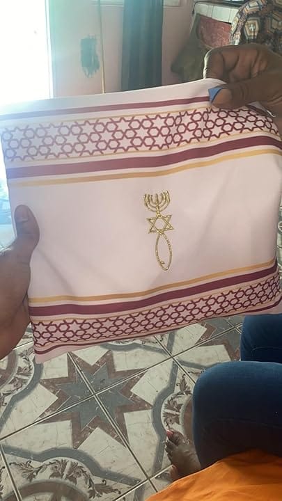 Customer photo review of 10 Colors - HalleluYAH Messianic Tallit Prayer Shawl 72"x 22" with Bag For Men & Women