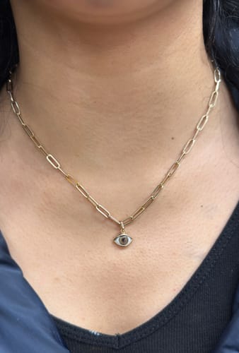 Customer photo review of Custom Mini Eye Pendant