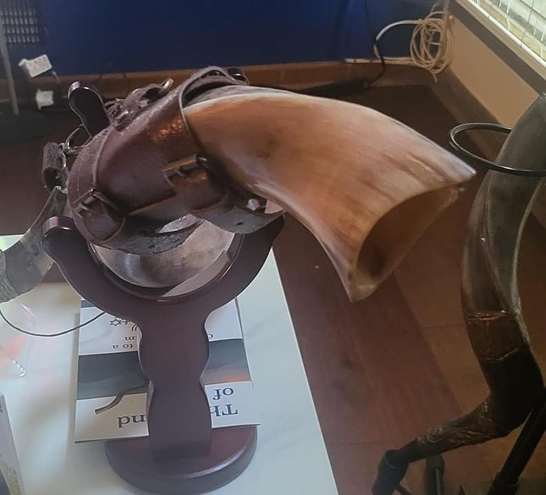 Customer photo review of Wood Stand For Kudu Shofar
