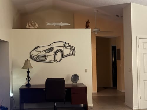 Customer photo review of Your Custom Car Silhouette Metal Wall Art