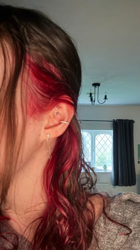 Customer photo review of ANGEL Eternity Cartilage Hoop (16g)