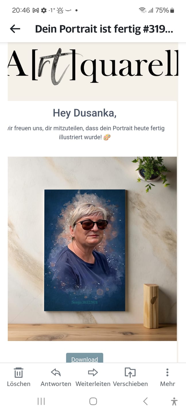 Customer photo review of Foto deines Baby im Aquarell-Stil | Geschenk zur Geburt