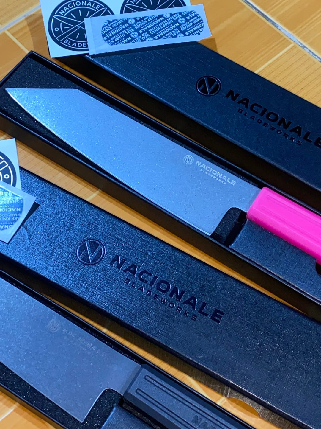 Customer photo review of 180mm Bunka. AUS8 Stainless. Recycled Plastic Skateboard Material Handle