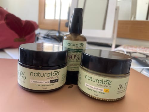 Customer photo review of Set Naturaloe Crema día antiage + Serum antiage + Gel puro Aloe