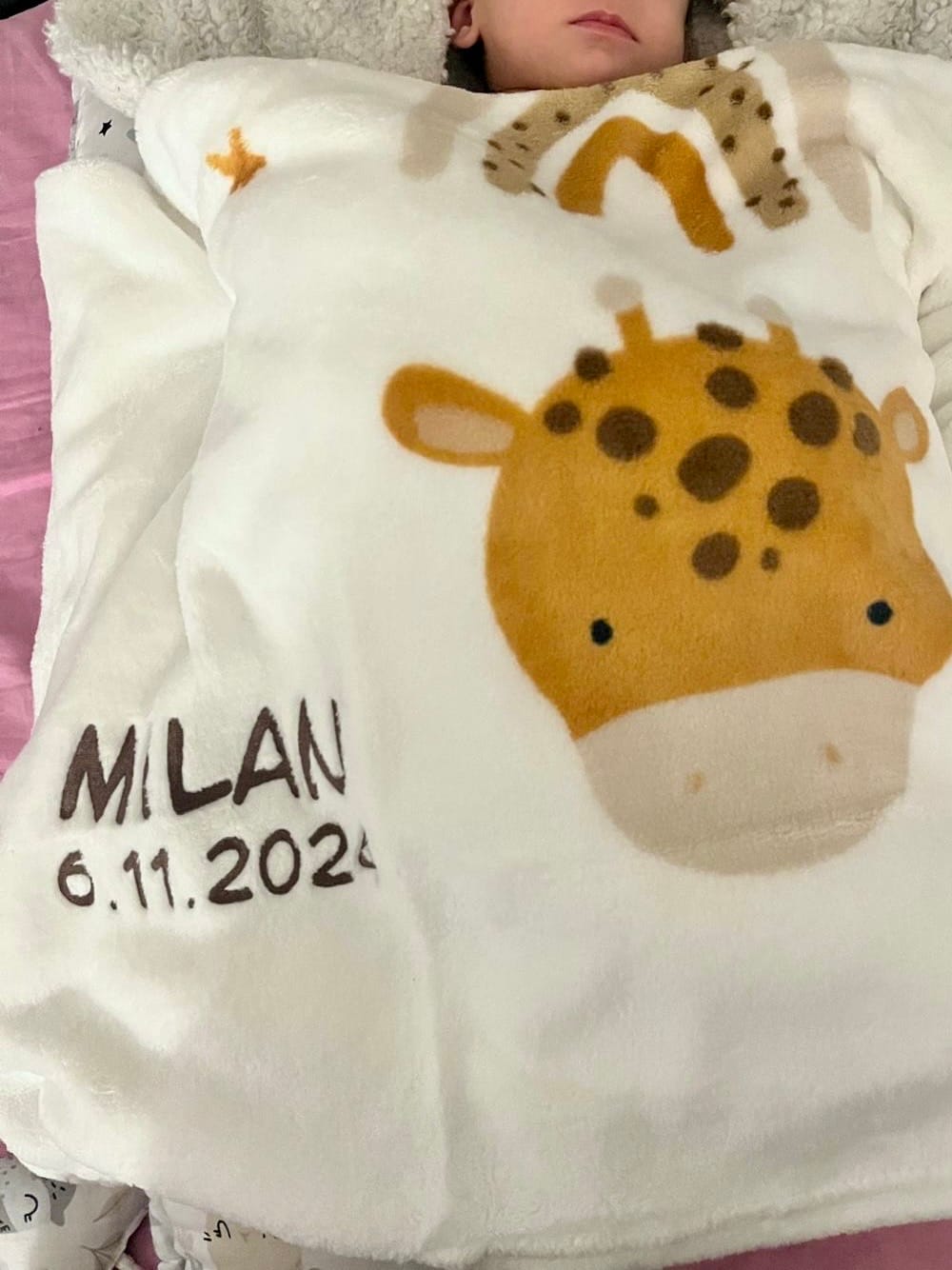 Customer photo review of Little Friends Babydecke mit Namen bestickt 75x100cm