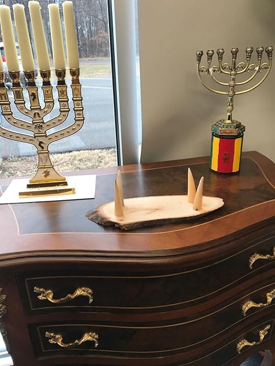 Customer photo review of Wood Stand For Kudu Shofar