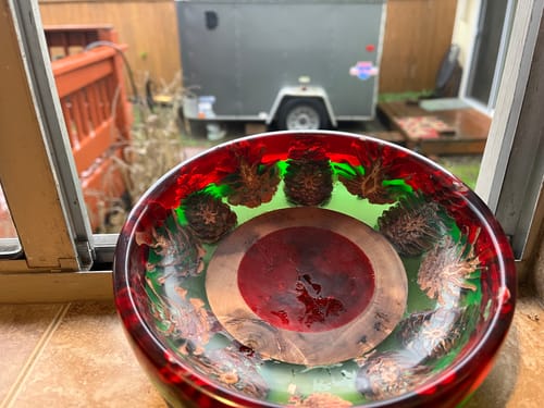 Customer photo review of 9x4" Cylinder Silicone Mold For Epoxy Resin - Woodturning & Deep Casting Mold