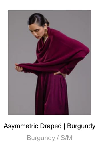 Customer photo review of Asymmetric Draped | Burgundy