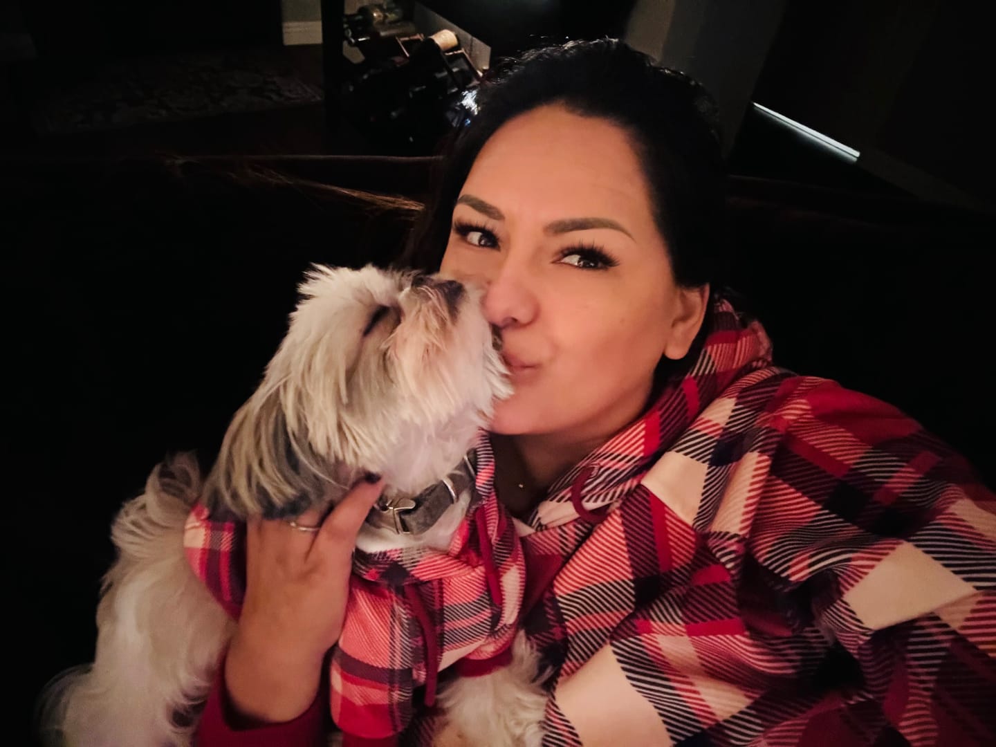 Customer photo review of Red Plaid Human Hoodie