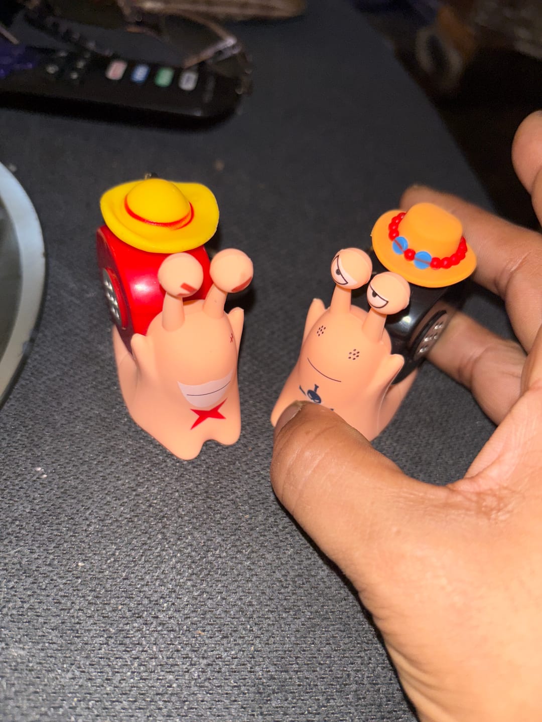 Customer photo review of Den Den Mushi Keychain Speakers