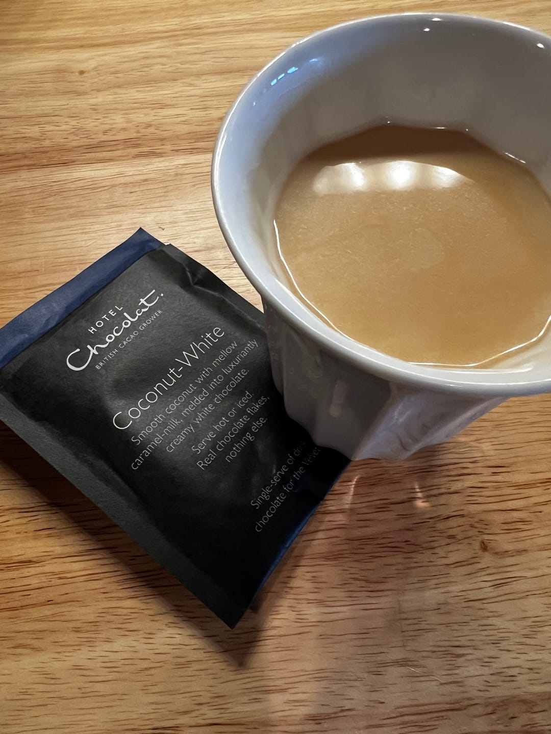 Customer photo review of Coconut White Hot Chocolate Flakes