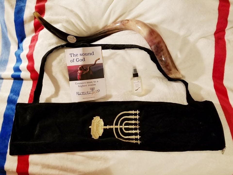 Customer photo review of Half Polished Kudu Shofar Plus Ram Horn, Guide & Brush