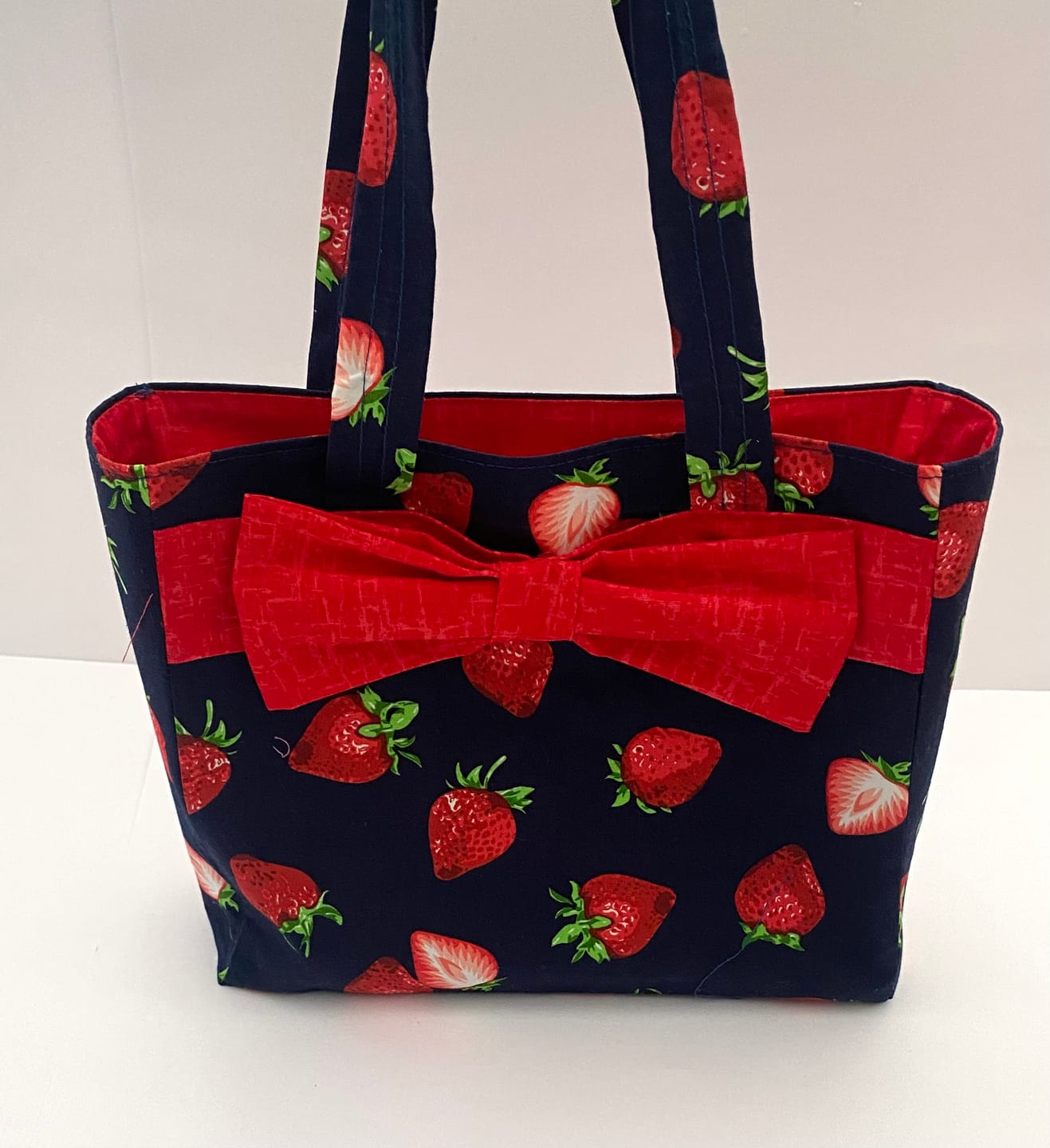 Customer photo review of Strawberry Rose & Hubble Cotton Poplin Fabric
