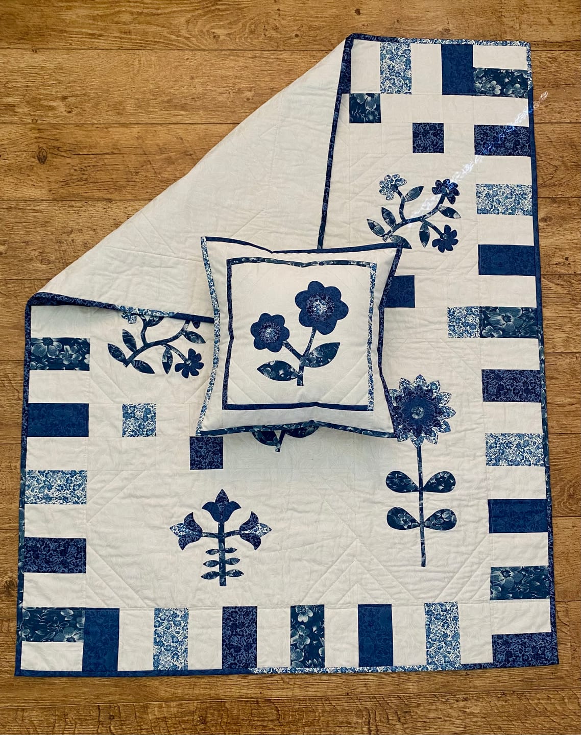 Customer photo review of Delicate Fern Rose & Hubble Cotton Poplin Fabric