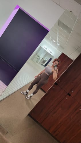 Customer photo review of Brown Invisible Scrunch Butt Leggings