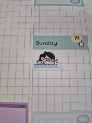 Customer photo review of Swimming Planner Stickers