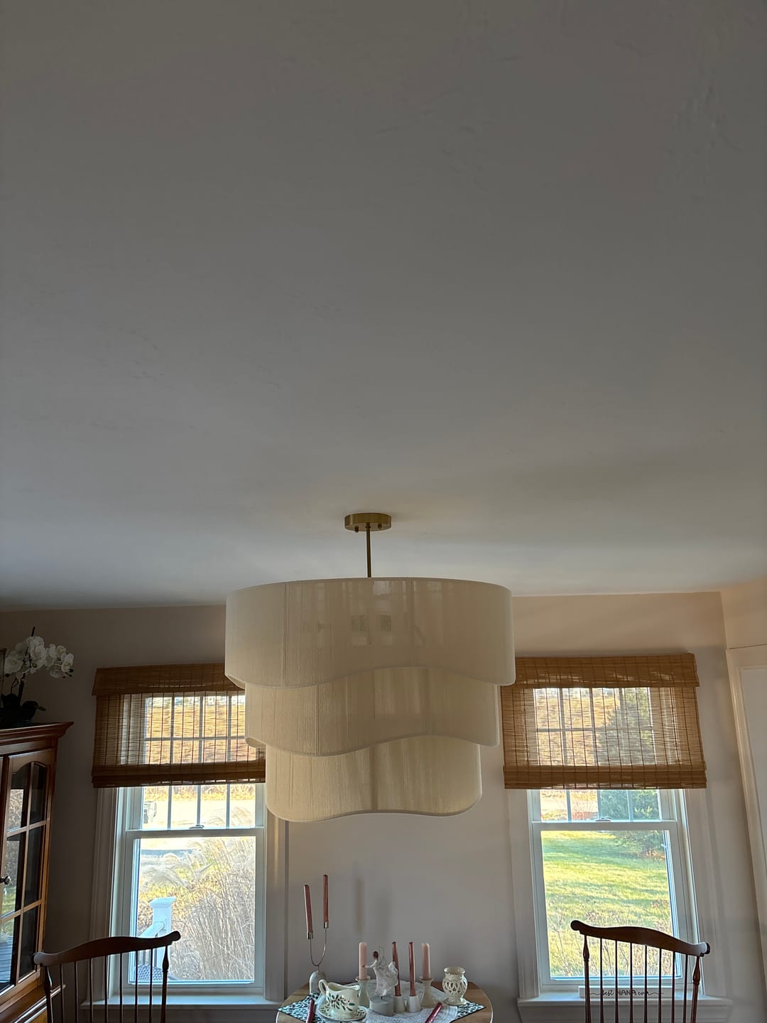 Customer photo review of 3-Tier Beige Woven Thread Drum Pendant Light