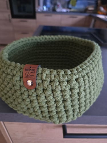 Customer photo review of Label-Set "Handmade With Love" Kunstleder Label für Häkelkörbe, Label aus Kunstleder - CS0050