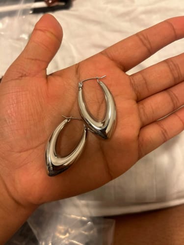 Y B. review of Silver Hoop Earrings image 1 out of 1